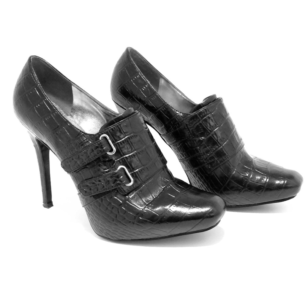 High-Heeled Alligator Booties by Guess by Marciano